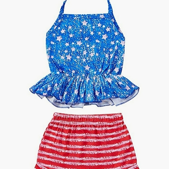 Halter with Stars Striped Printed Shorts Set Size 18-24 Months - Picture 1 of 11